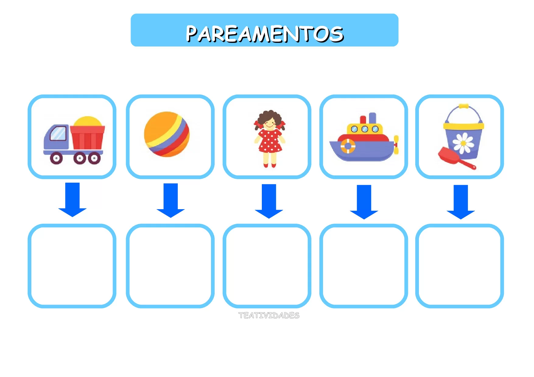 Atividade de Pareamento com Brinquedos para Crianças com TEA