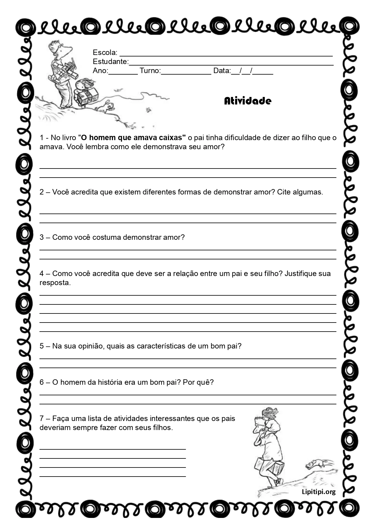 Atividade Dia Dos Pais 4 Ano