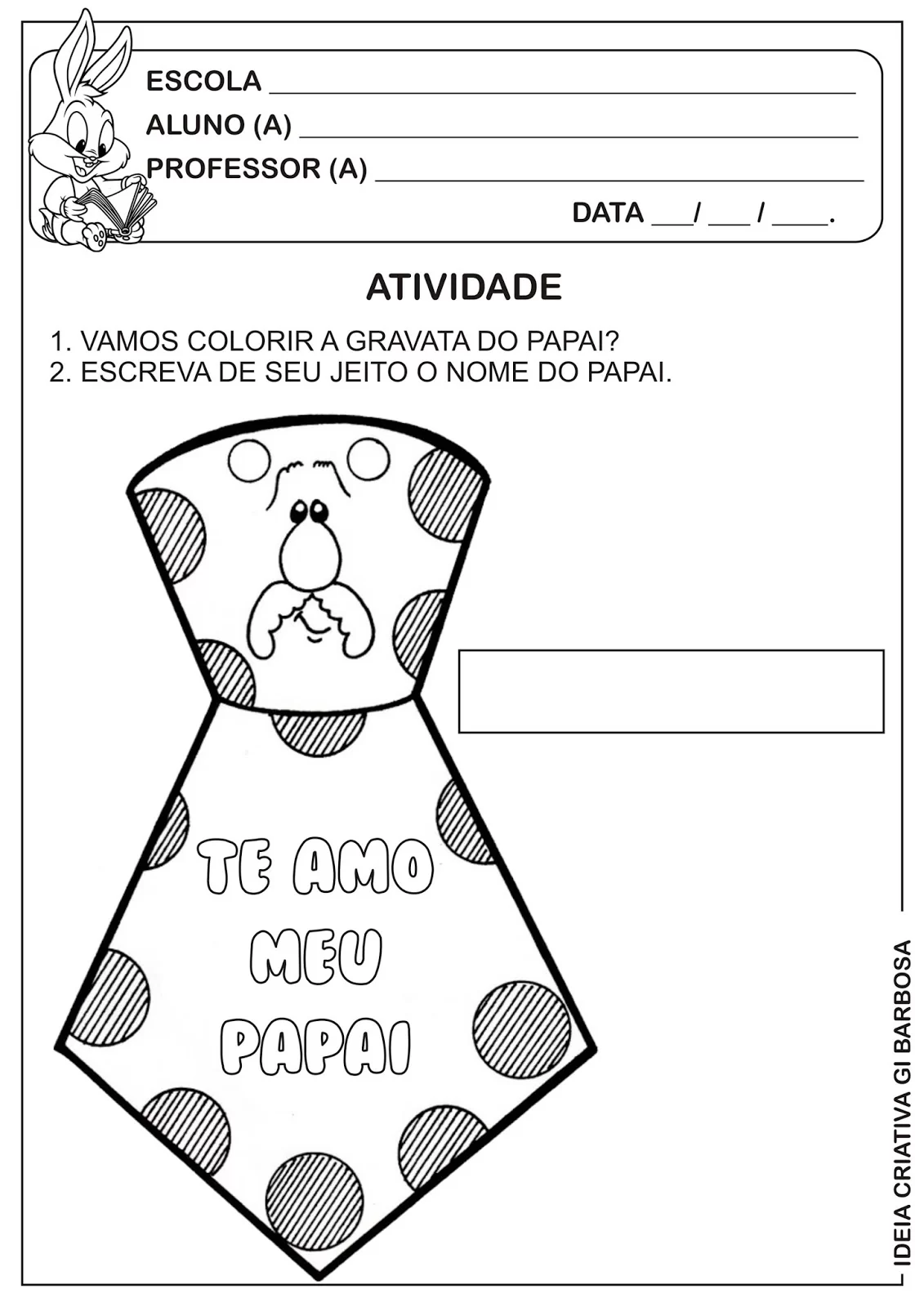 Atividade Dia Dos Pais Ideia Criativa