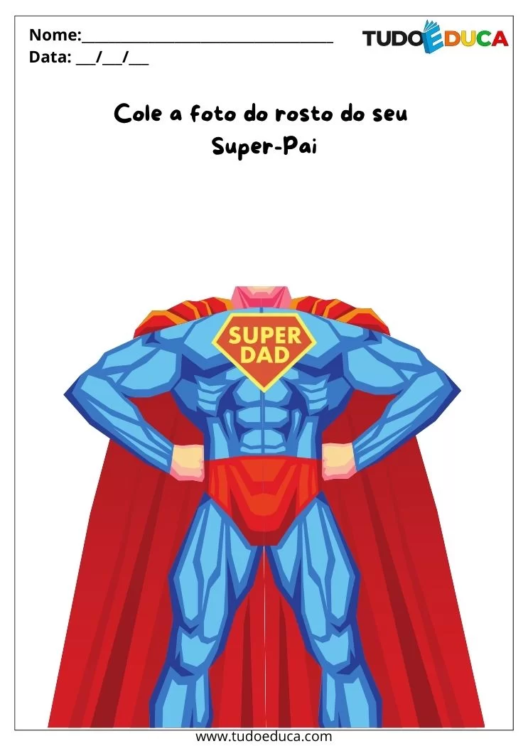 Atividade Dia Dos Pais Maternal Cole O Rosto