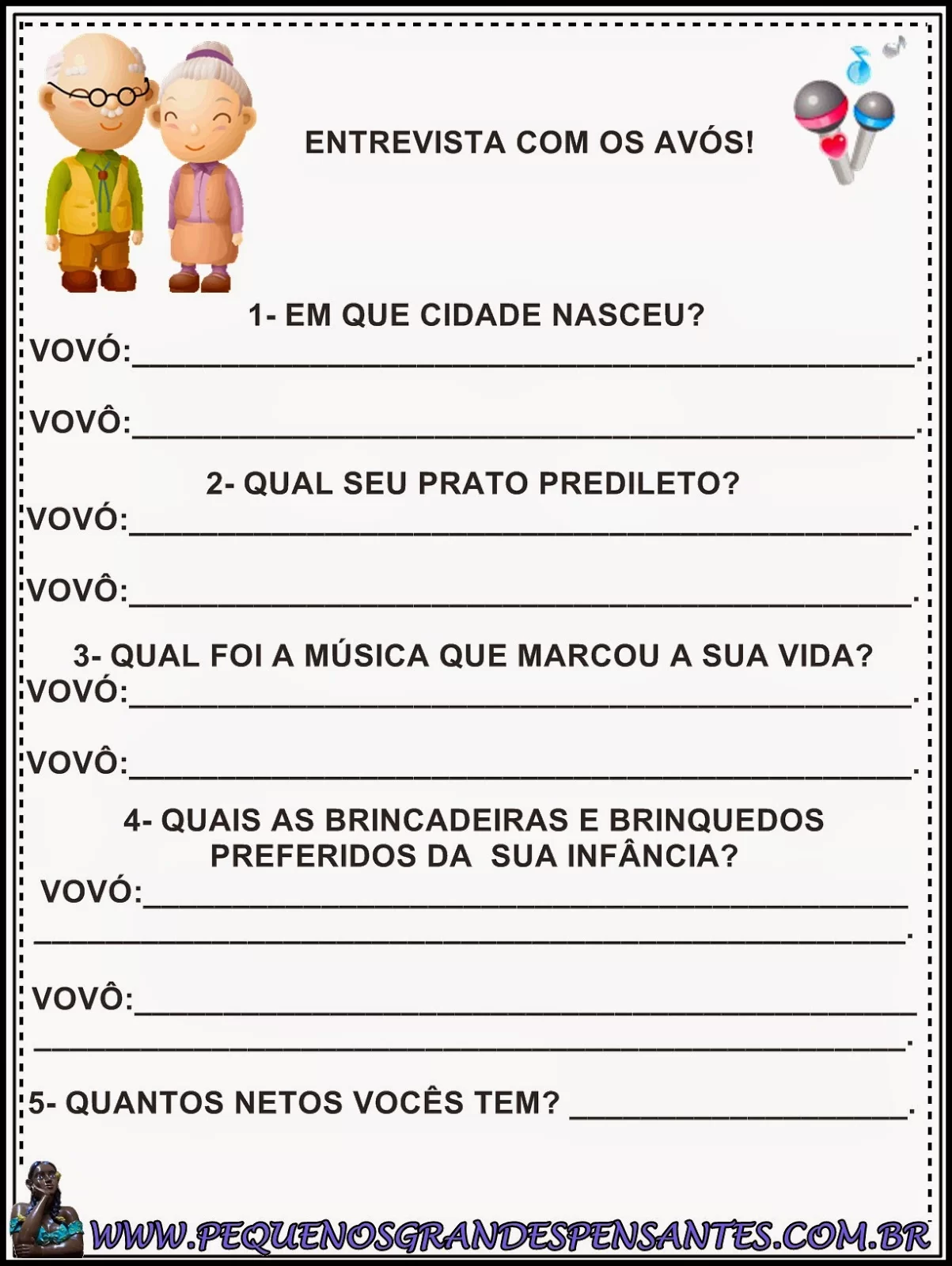Atividades Dia dos Avós para Imprimir