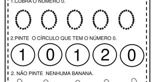 Atividades com Quantidades de 0 a 10 em PDF
