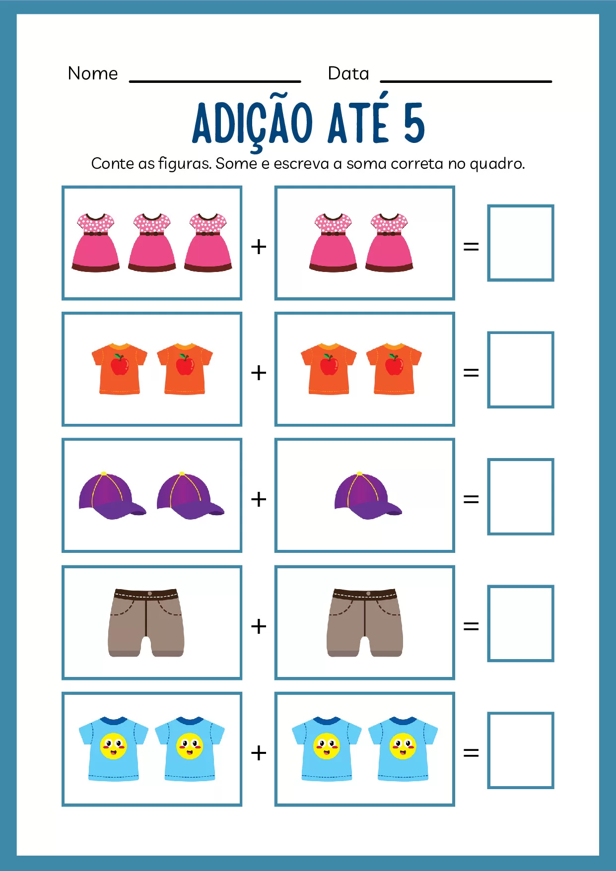 adição até 5 números