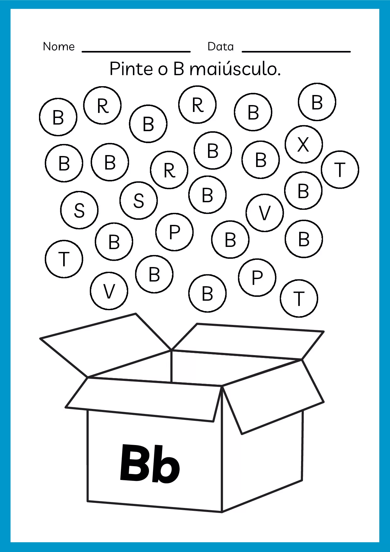 Pinte a letra maiúscula B