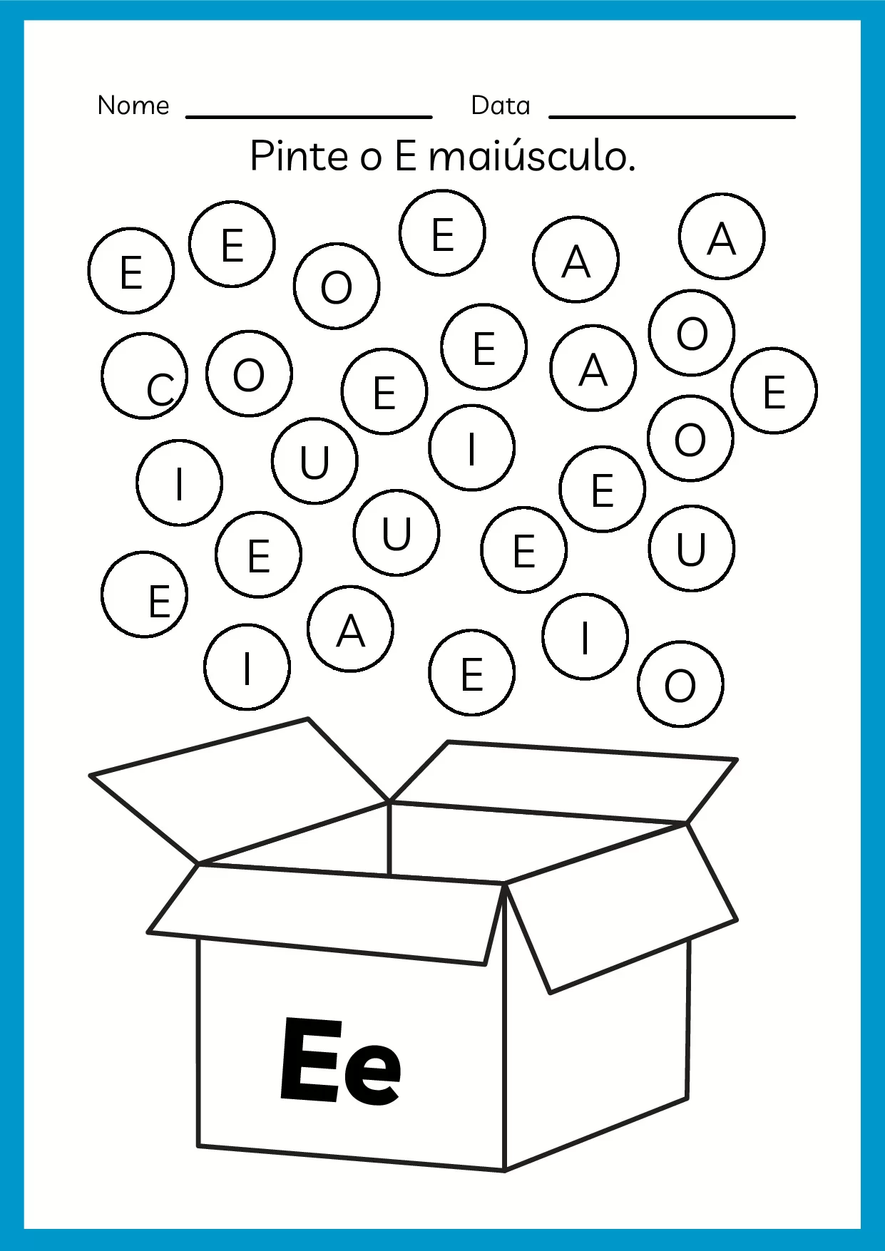 Pinte o E maiúsculo