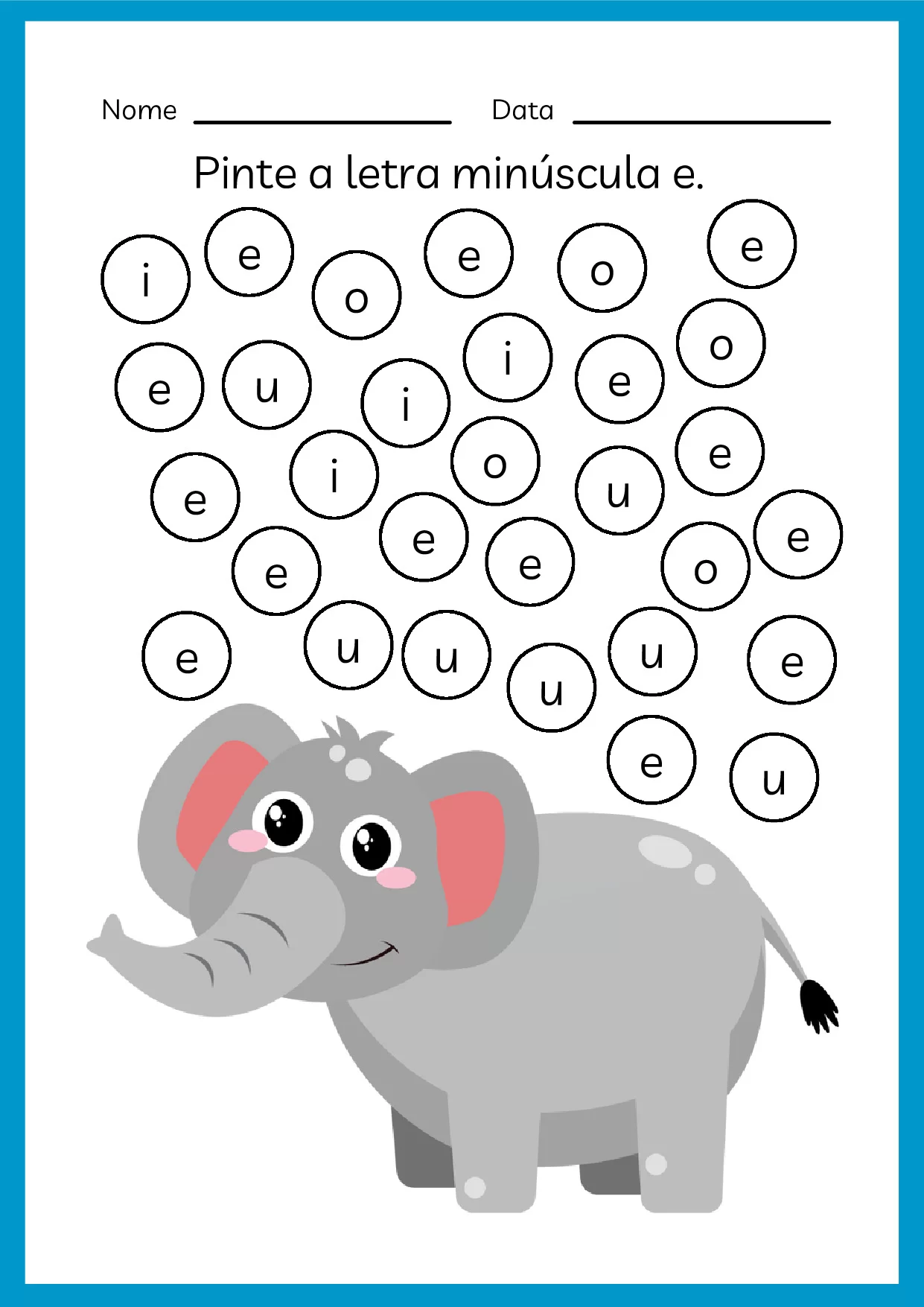 Pinte a letra minúscula e