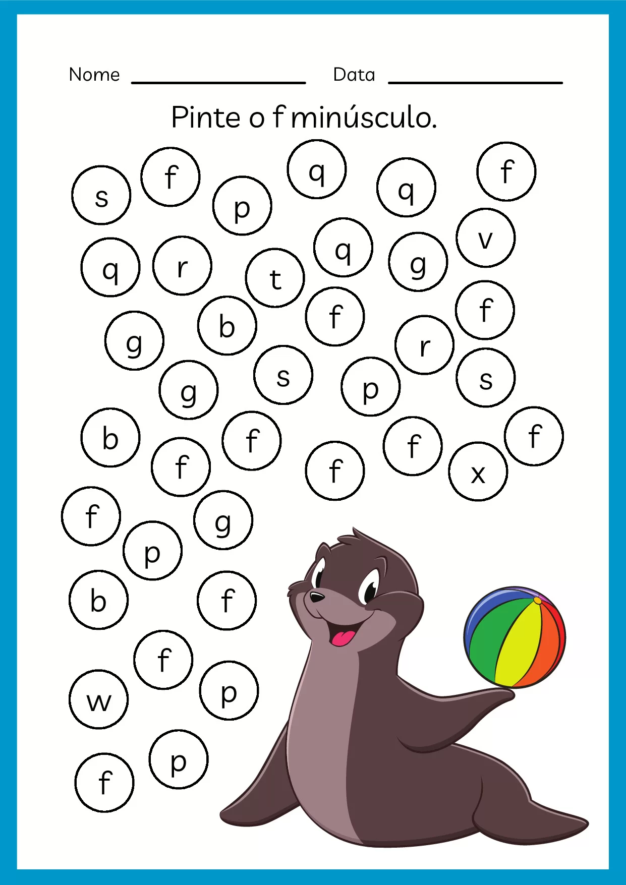 Pinte o f minúsculo