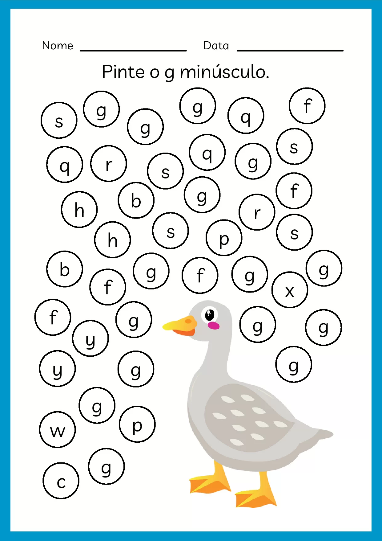 Pinte o g minúsculo