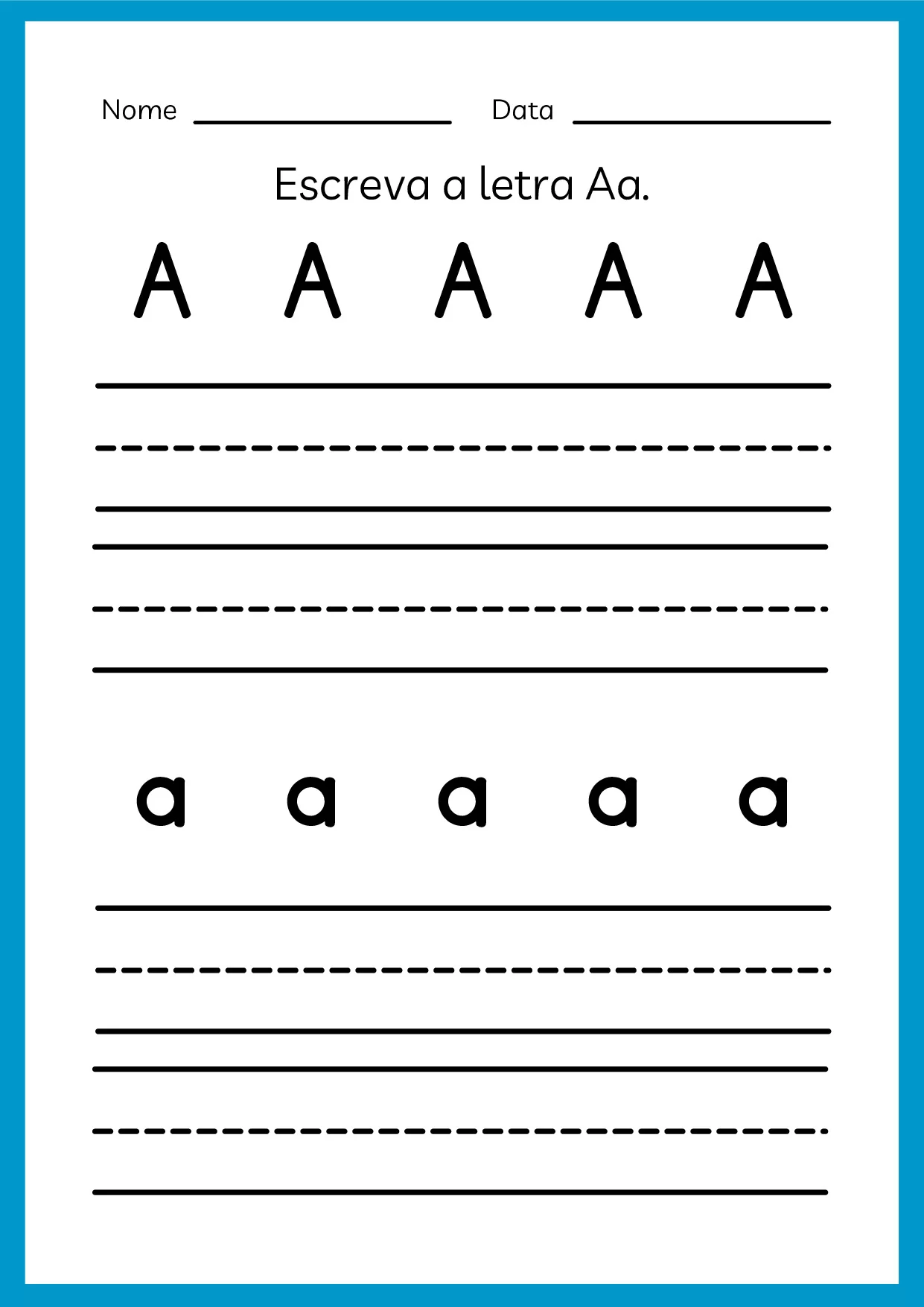 Escreva a letra maiuscula A