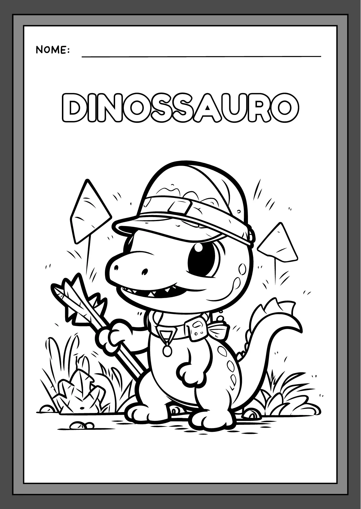 Pintar dinossauro aventureiro