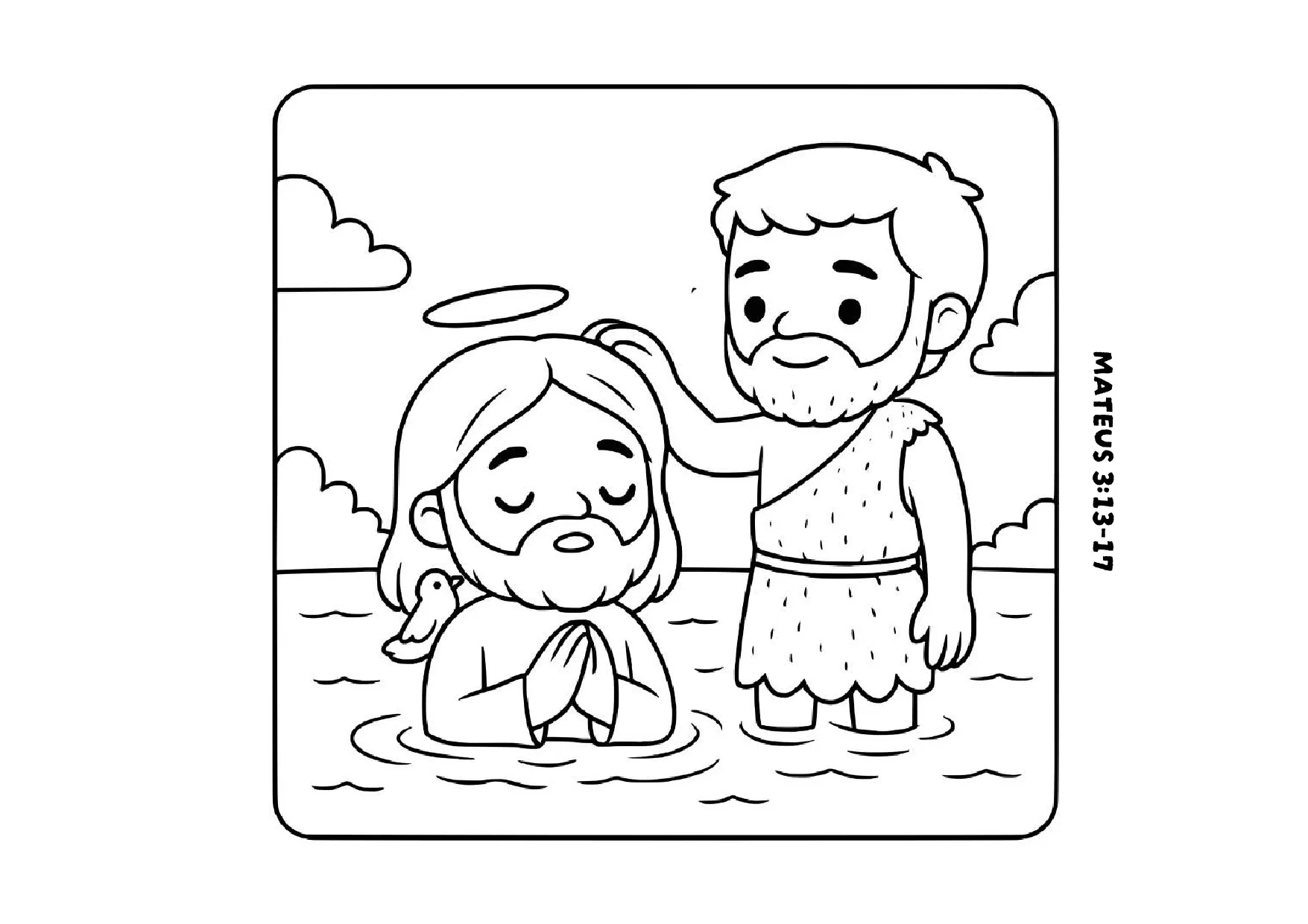 Colorir Jesus sendo batizado