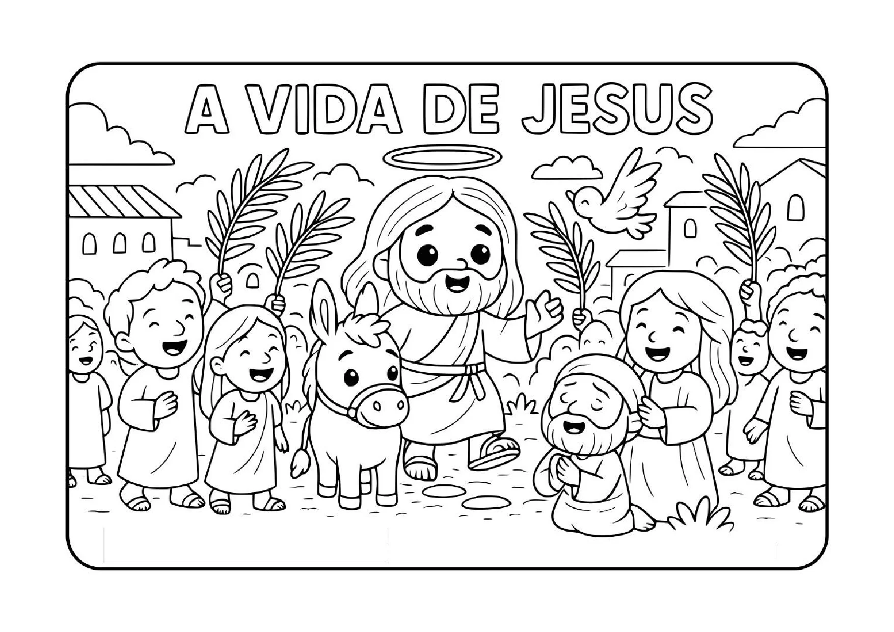 A vida de jesus para colorir