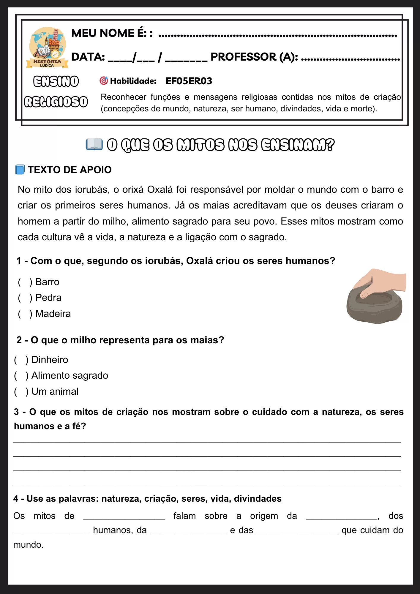 Atividades de Ensino Religioso