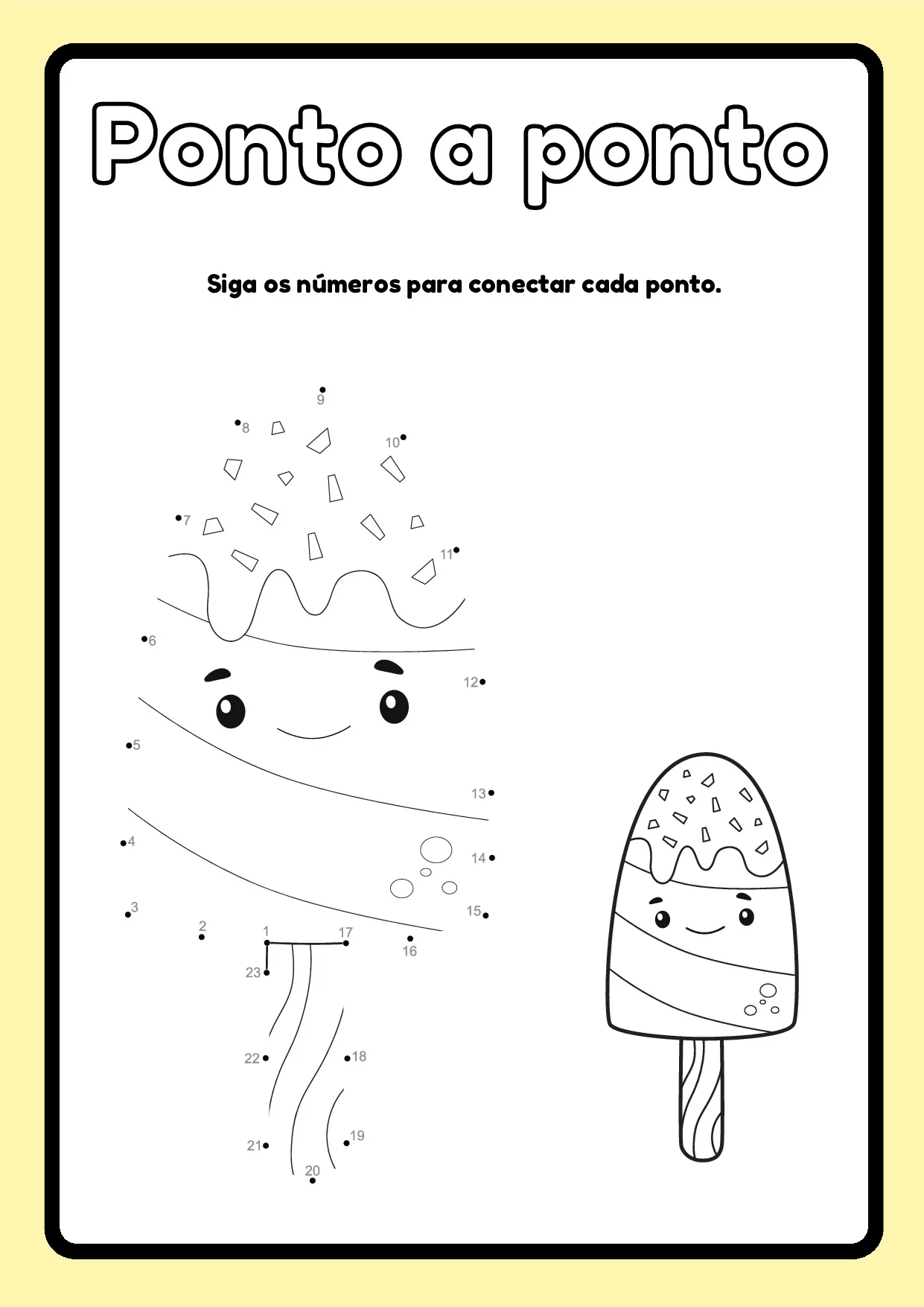 Siga os números para conetar cada ponto