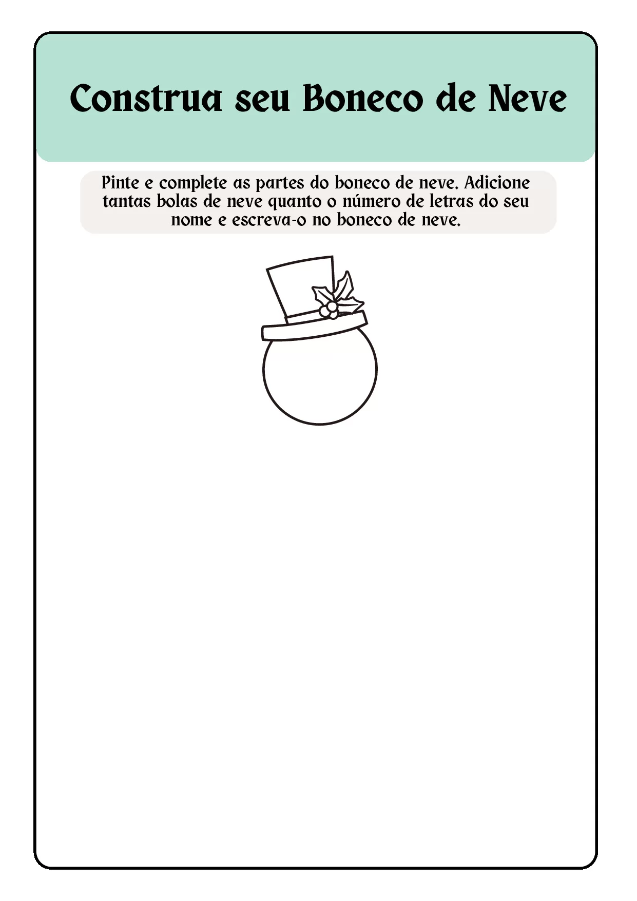 Contrua seu boneco de neve