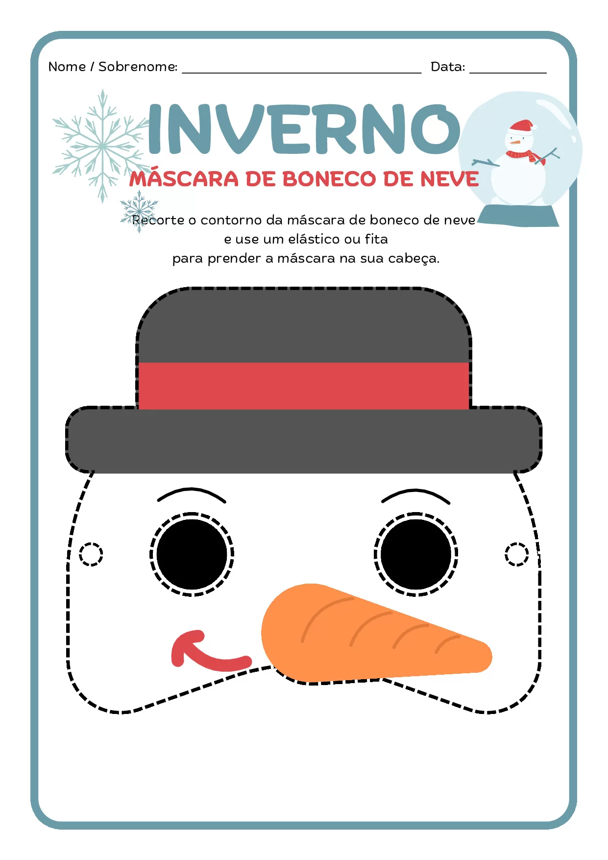 Marcara de boneco de neve