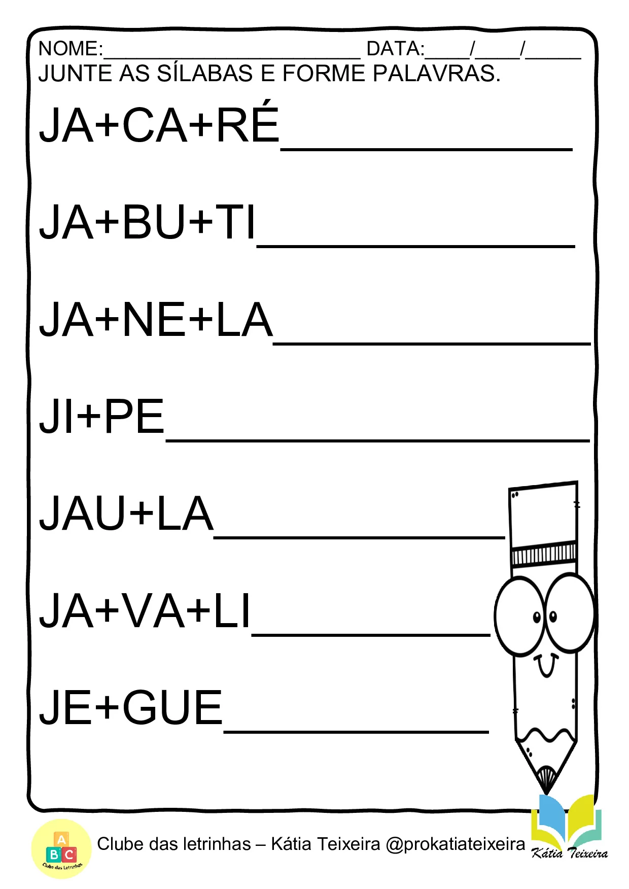 Atividades De Juntar As Silabas E Formar Palavras 10
