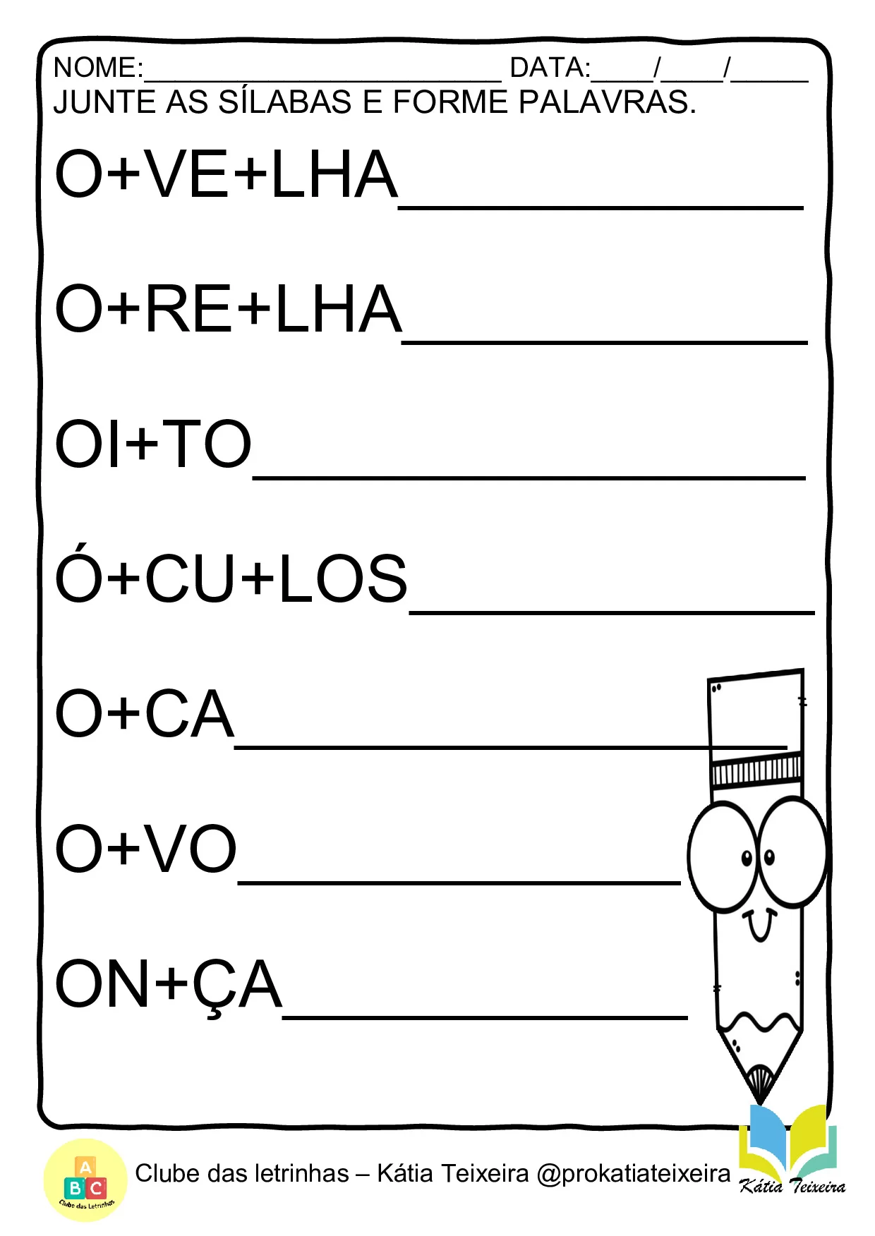 Atividades De Juntar As Silabas E Formar Palavras 14
