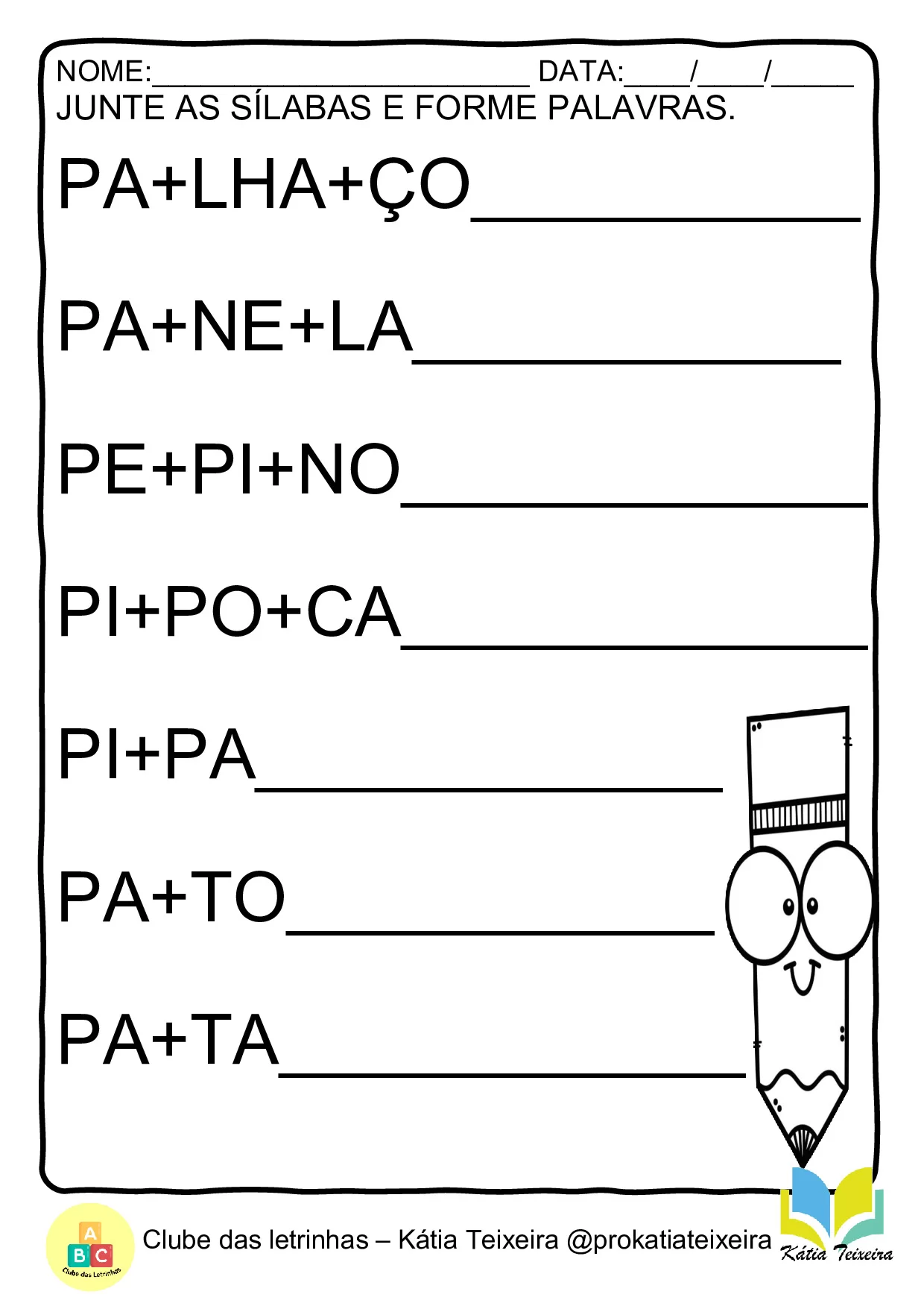 Atividades De Juntar As Silabas E Formar Palavras 15