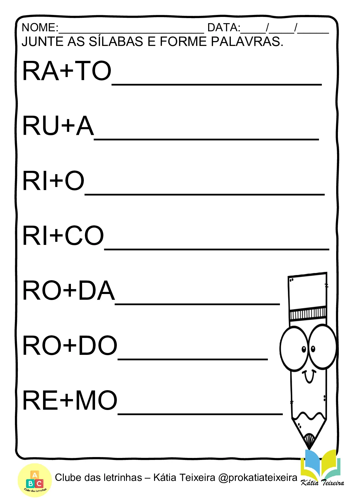 Atividades De Juntar As Silabas E Formar Palavras 17