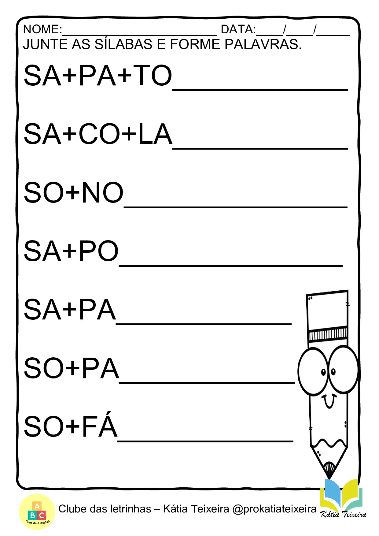 Atividades De Juntar As Silabas E Formar Palavras 18