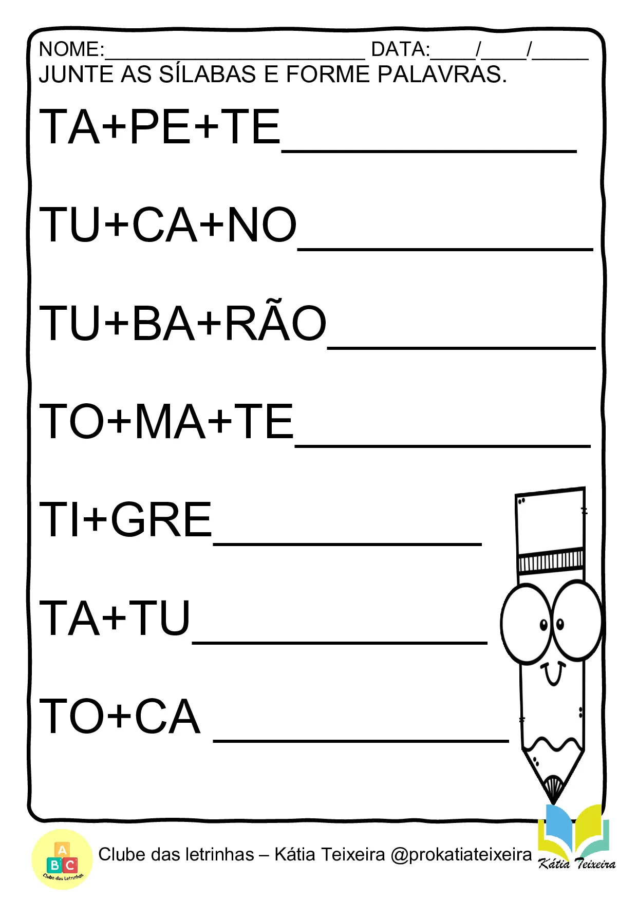 Atividades De Juntar As Silabas E Formar Palavras 19