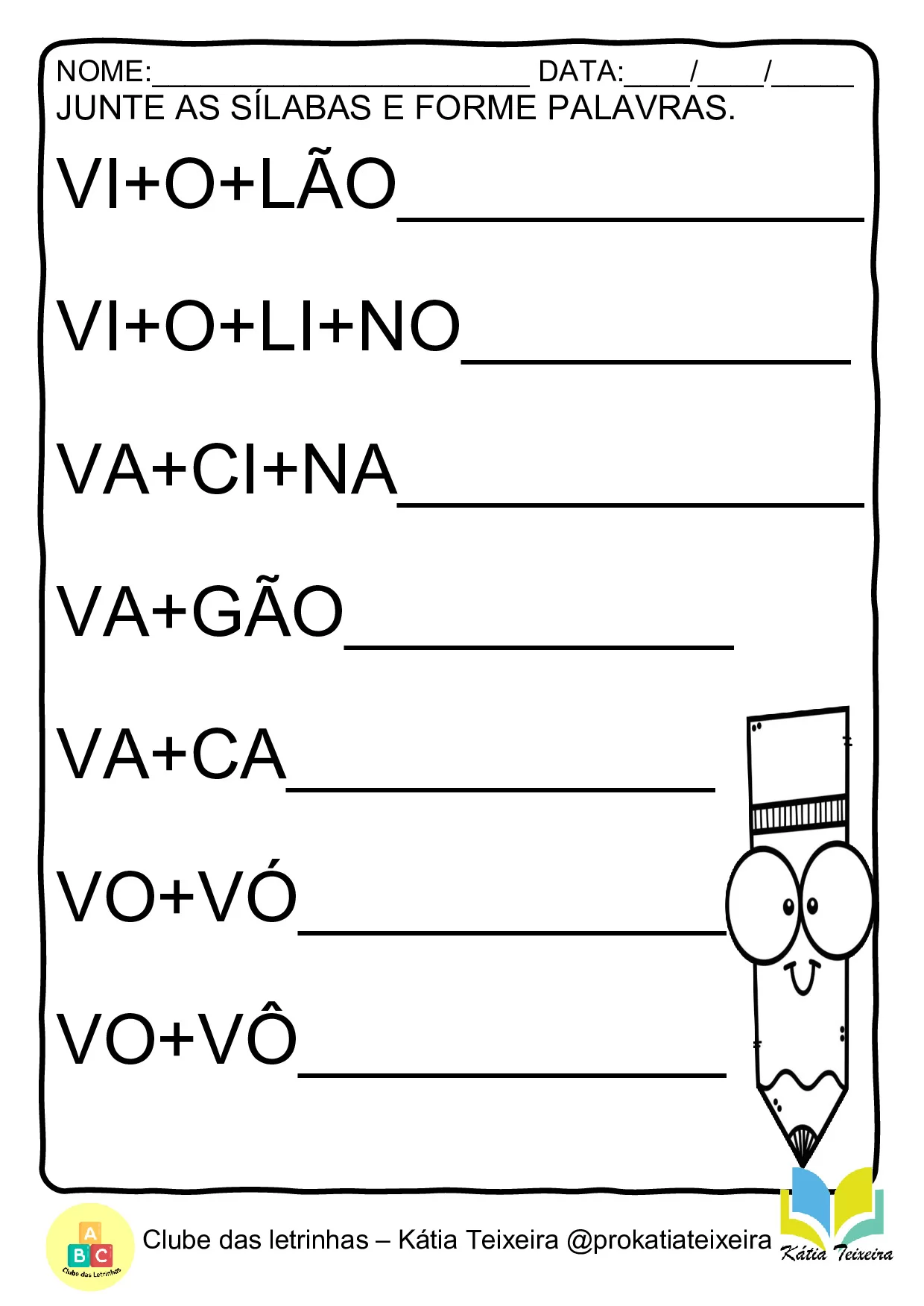 Atividades De Juntar As Silabas E Formar Palavras 21