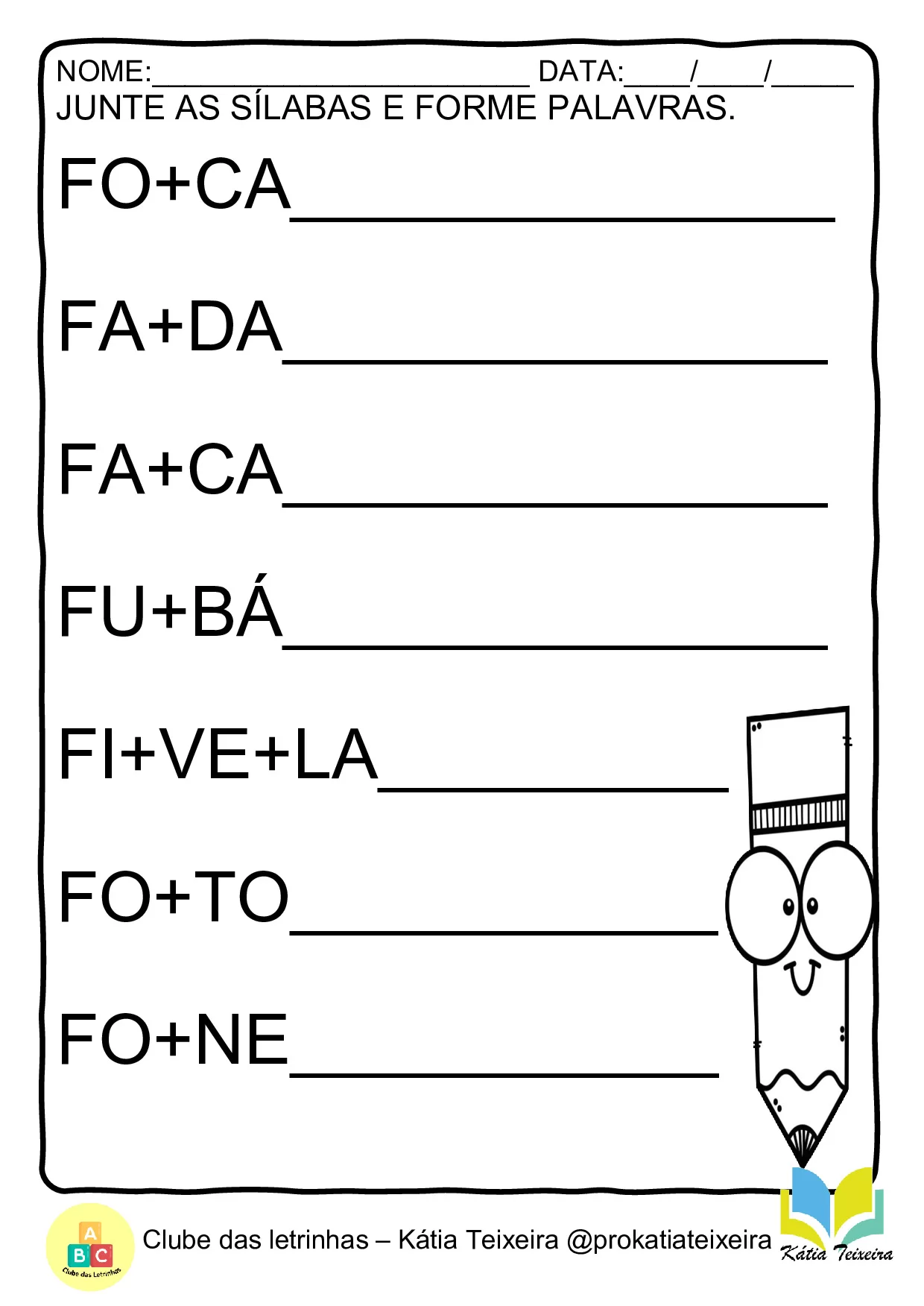 Junte as sílabas foca