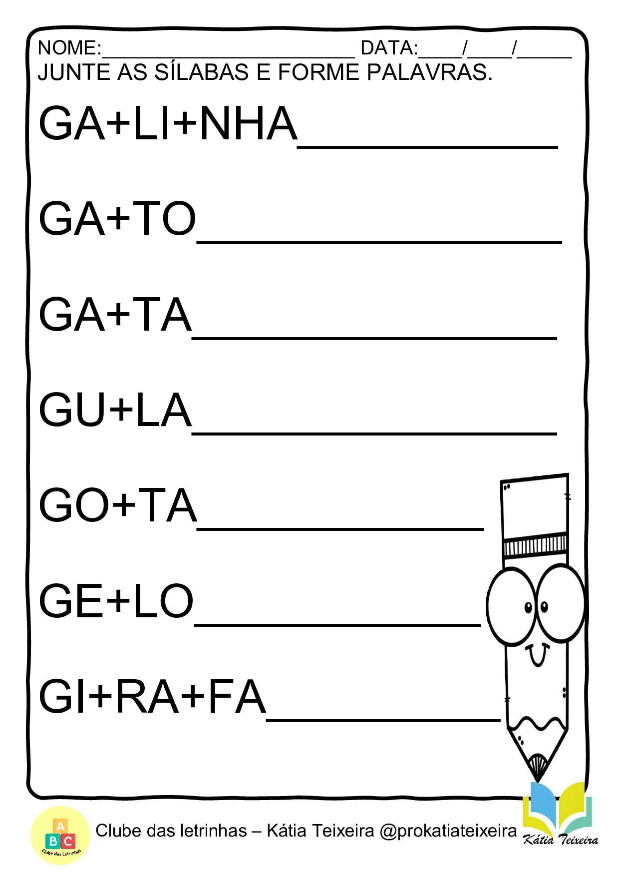 Atividades De Juntar As Silabas E Formar Palavras 7