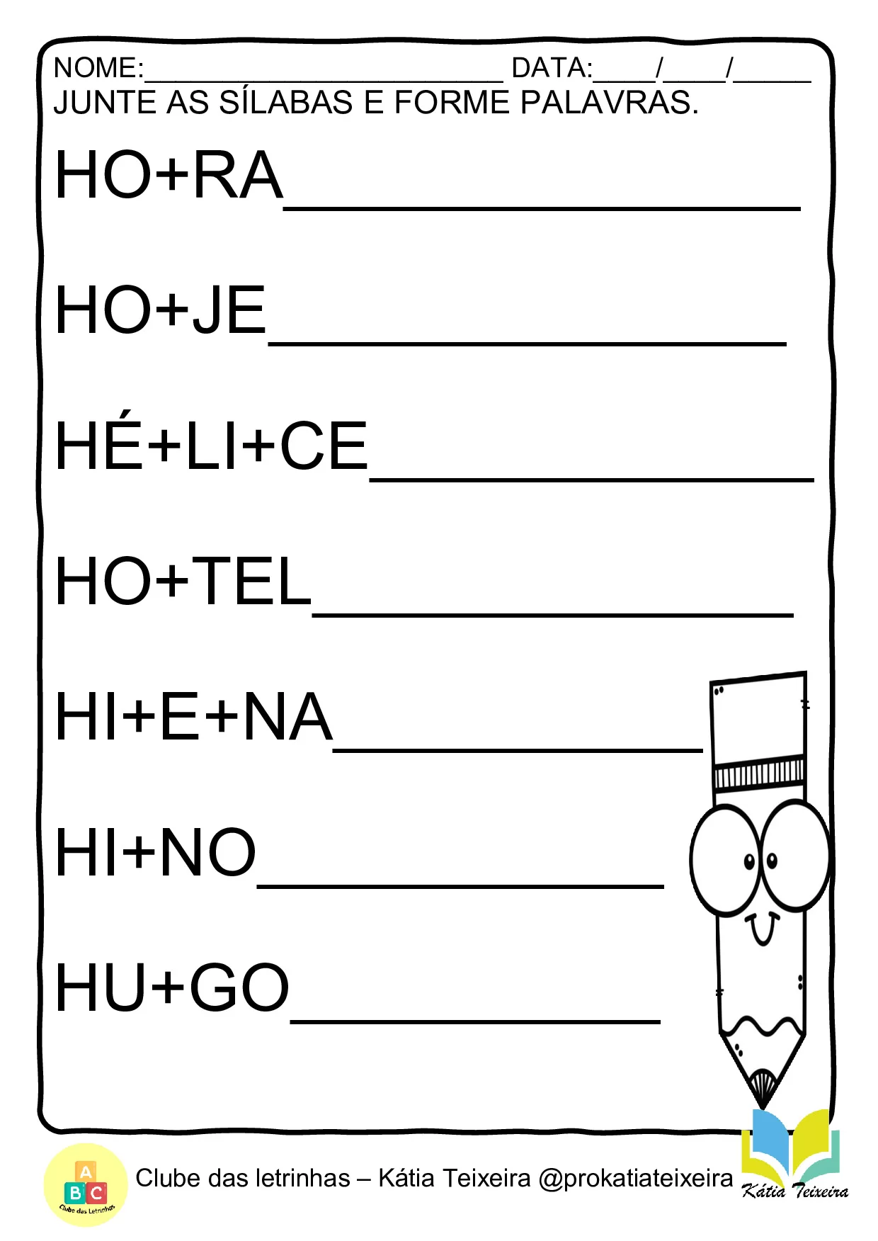 Atividades De Juntar As Silabas E Formar Palavras 8
