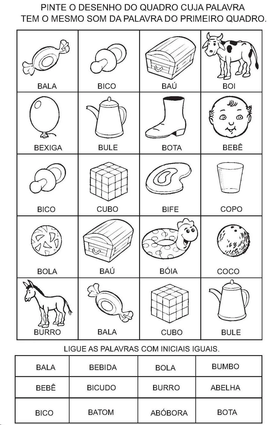 Atividades De Portugues 2 Ano Pinte O Desenho