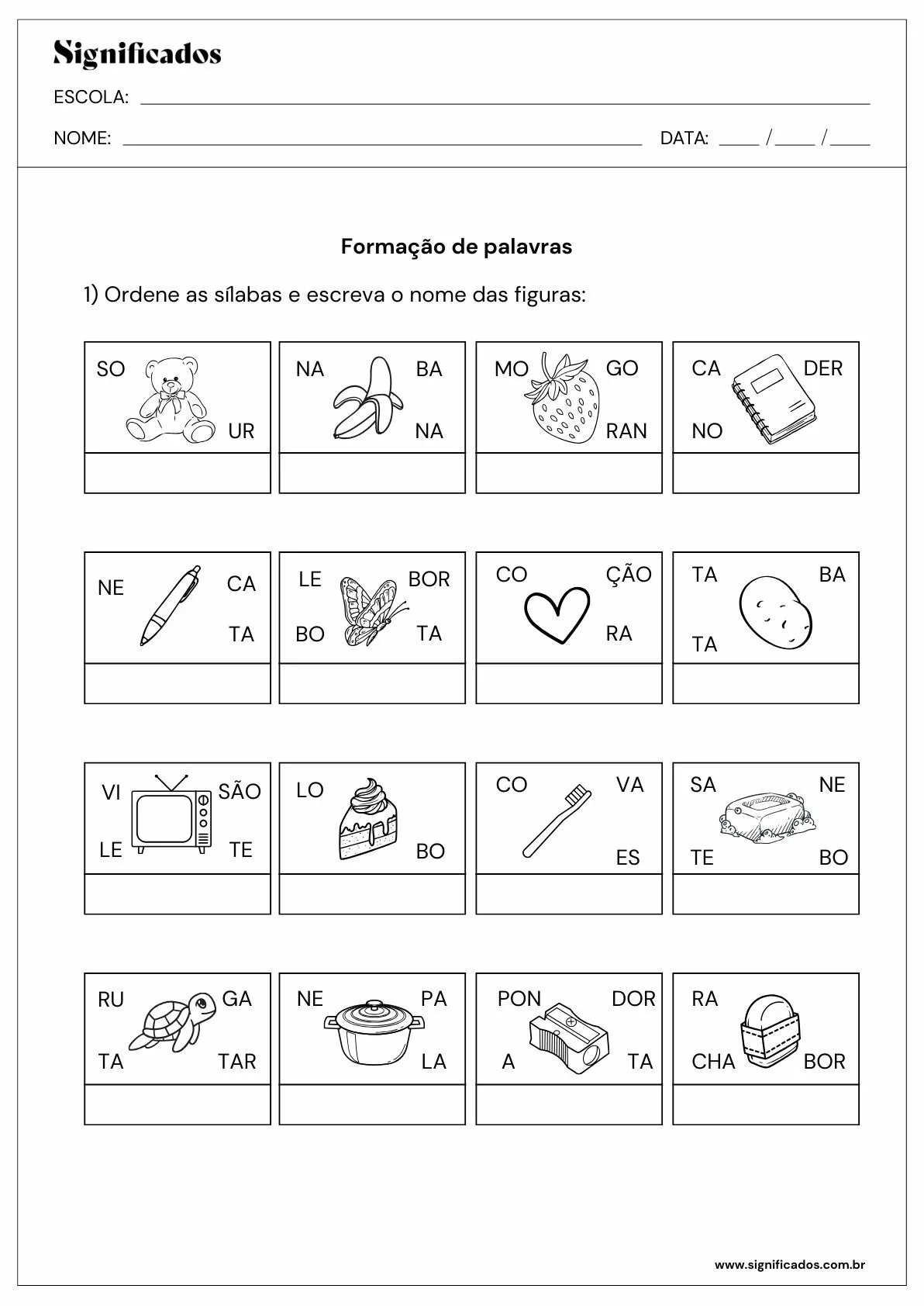 Atividades De Portugues Para O Segundo Ano 1