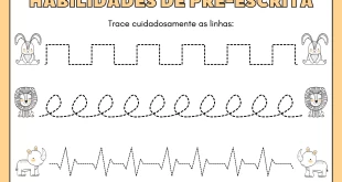 Atividades de Pré-Escrita com Animais Selvagens Coloridos