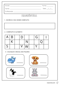 Atividades de Sondagem Diagnóstica 1° Ano