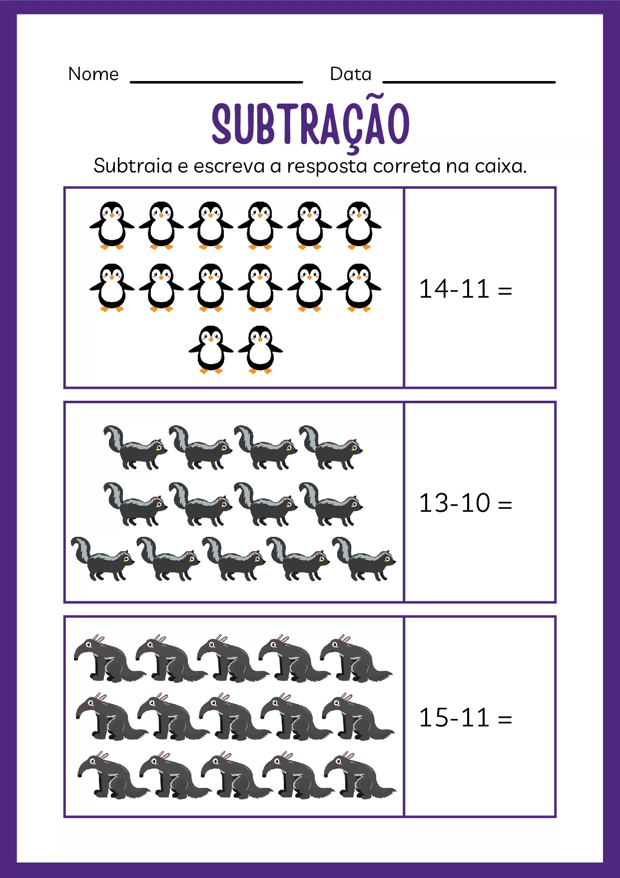 Atividades De Subtracao Para Jardim De Infancia Colorido 14