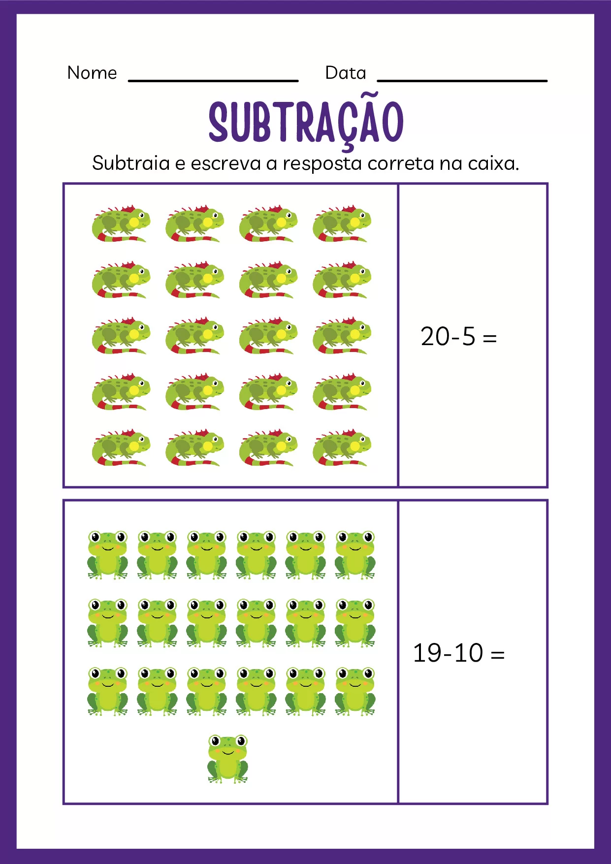 Atividades De Subtracao Para Jardim De Infancia Colorido 17