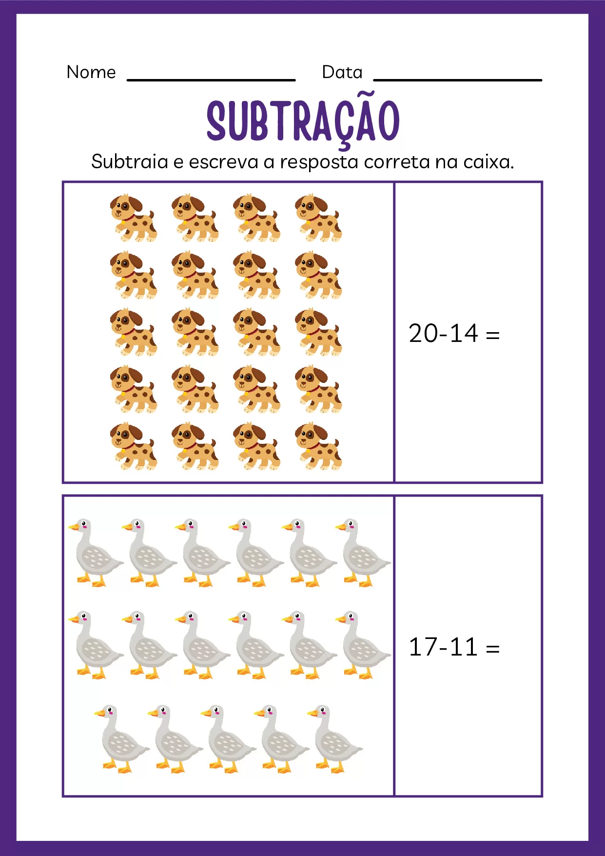 Atividades De Subtracao Para Jardim De Infancia Colorido 18