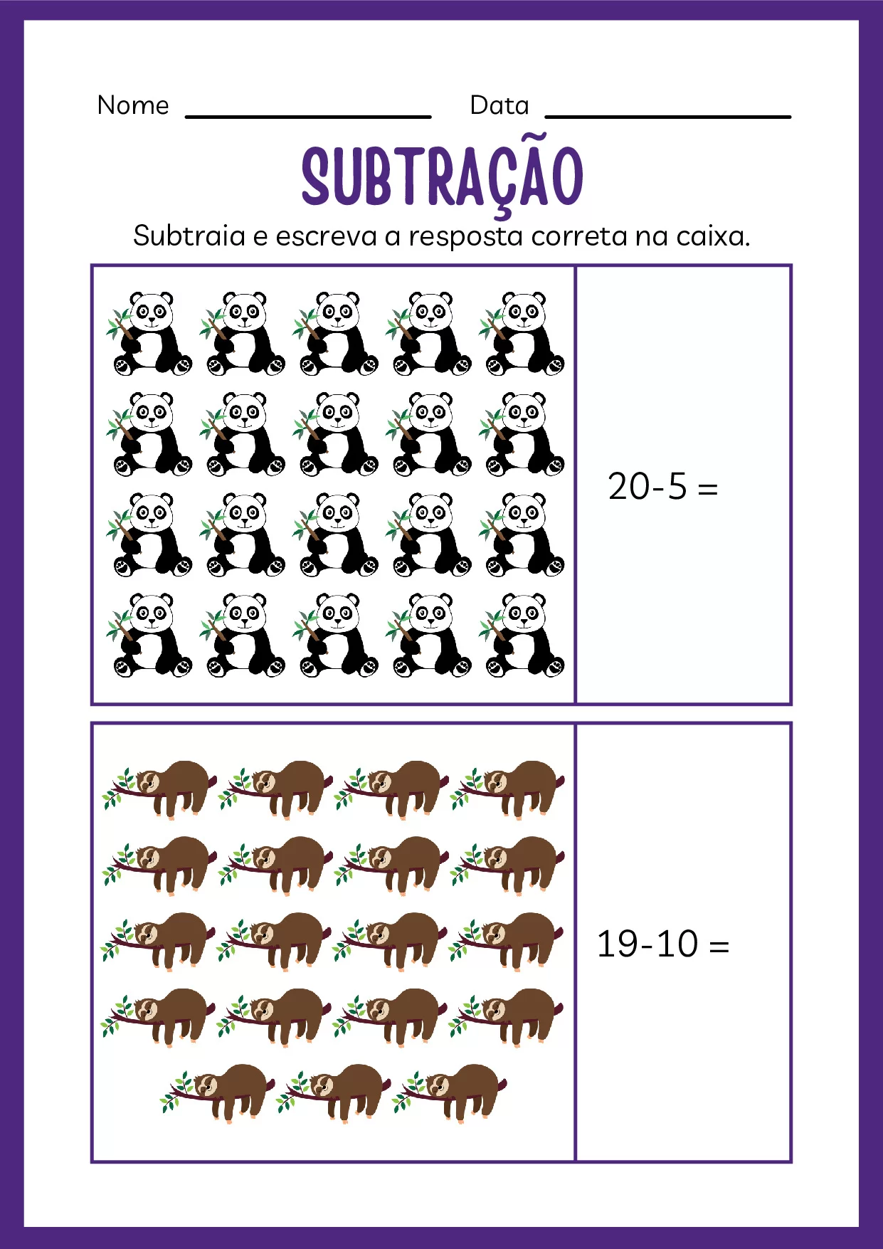 Atividades De Subtracao Para Jardim De Infancia Colorido 21