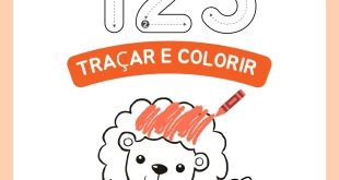 Atividades de Traçar Números e Colorir com Animais