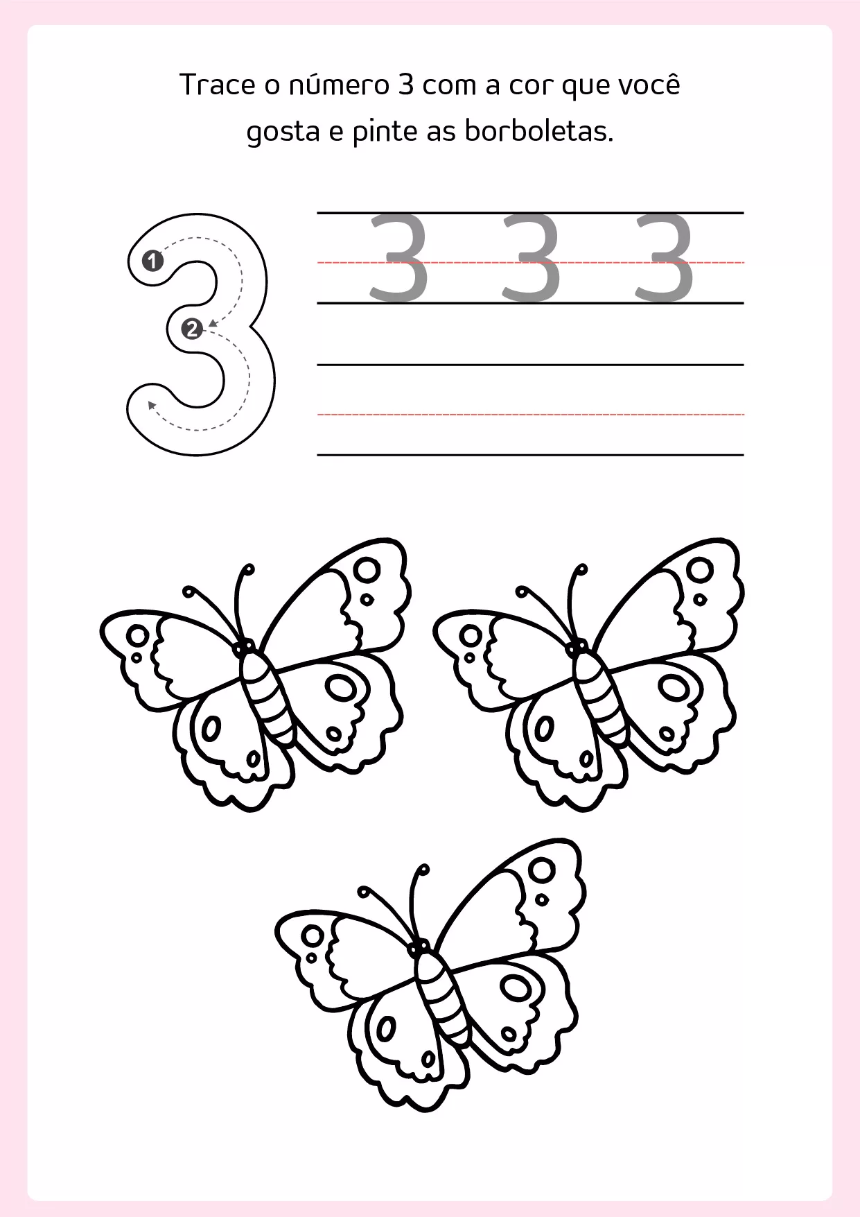 Atividades De Tracar Numeros E Colorir Com Animais 5