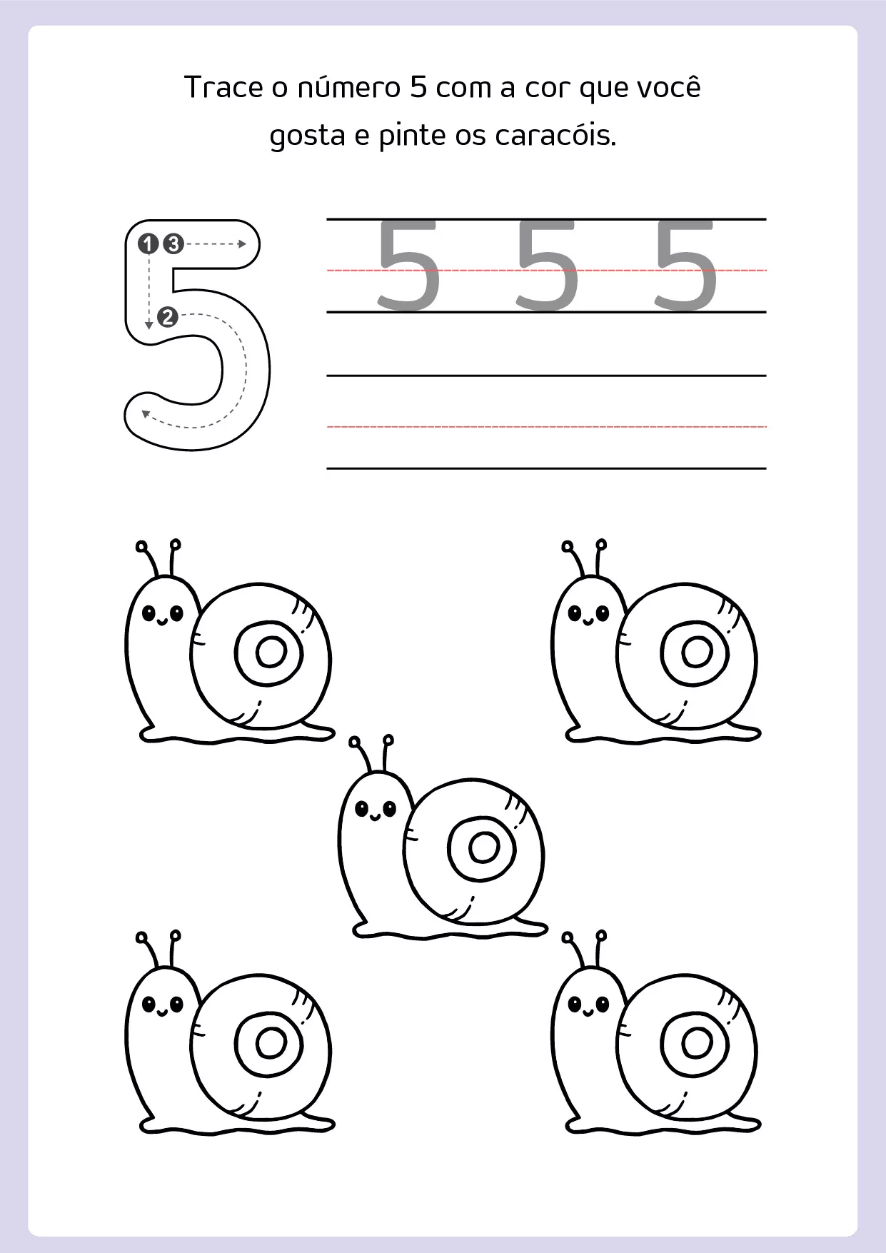 Atividades De Tracar Numeros E Colorir Com Animais 7