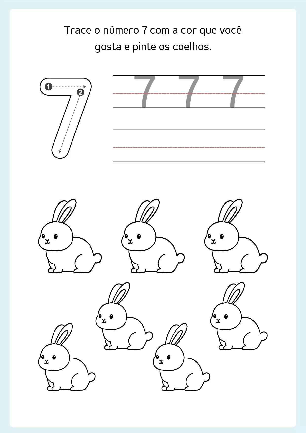 Atividades De Tracar Numeros E Colorir Com Animais 9