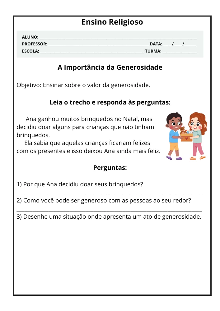 Atividades Ensino Religioso 2° Ano Imprimir Valores
