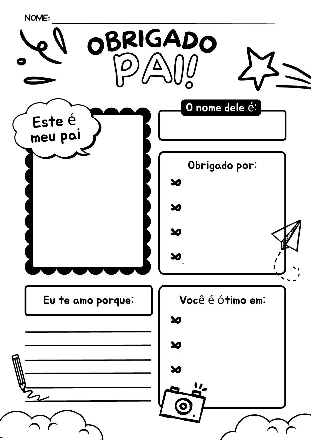 Atividades Para O Dia Dos Pais Cartoes Desenho E Bingo 18