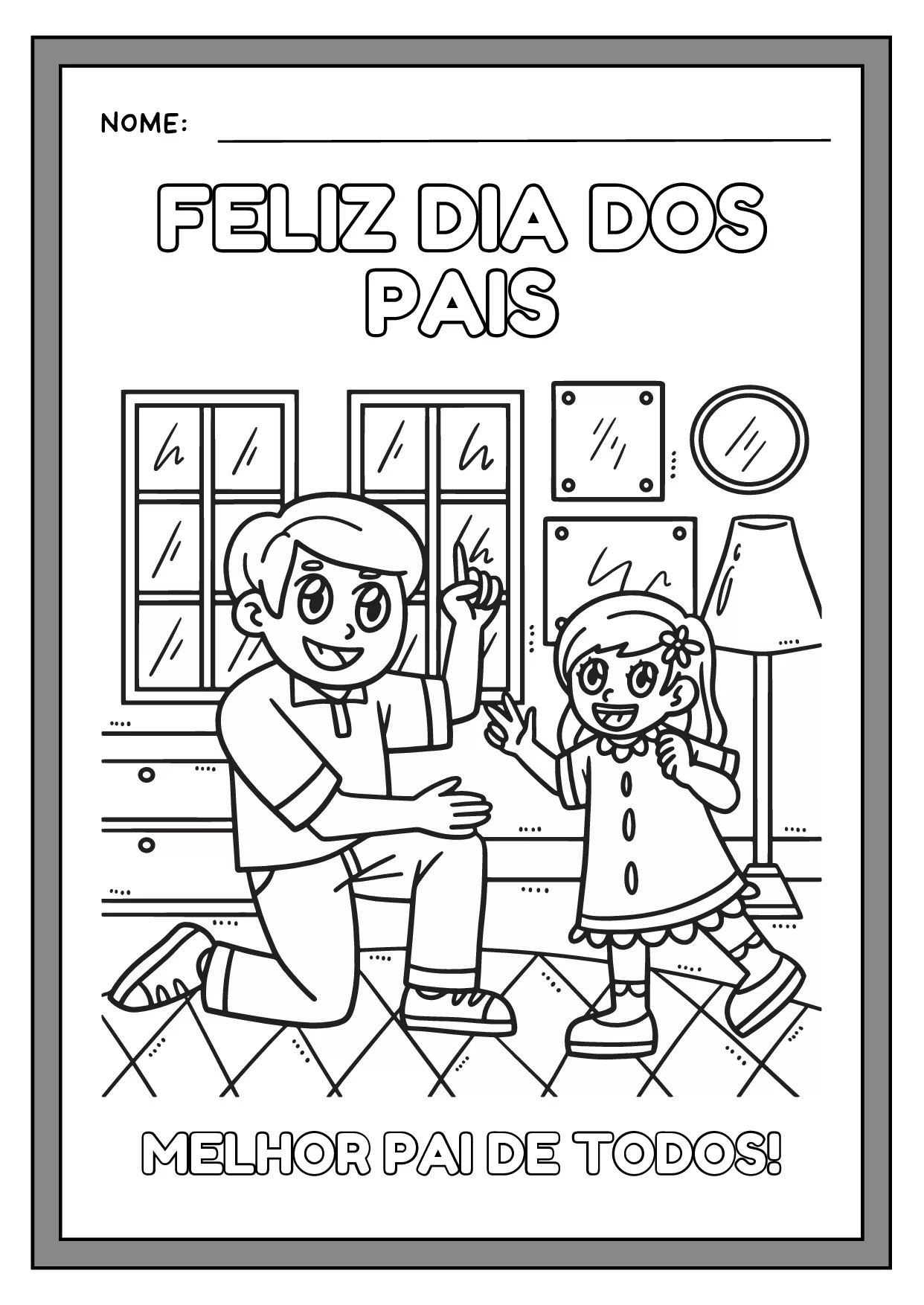 Atividades Para O Dia Dos Pais Cartoes Desenho E Bingo 8