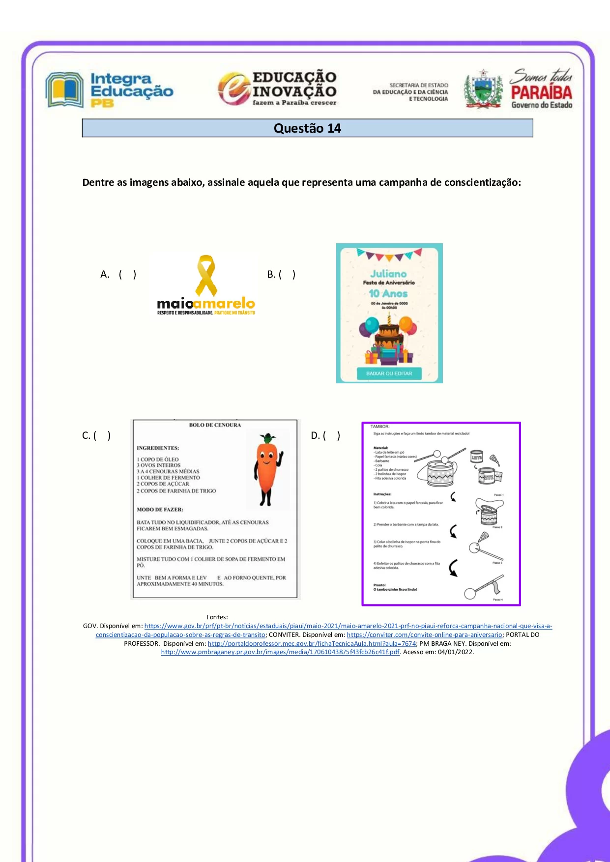 Avaliacao Diagnostica Inicial De Portugues Para O 3o Ano 10