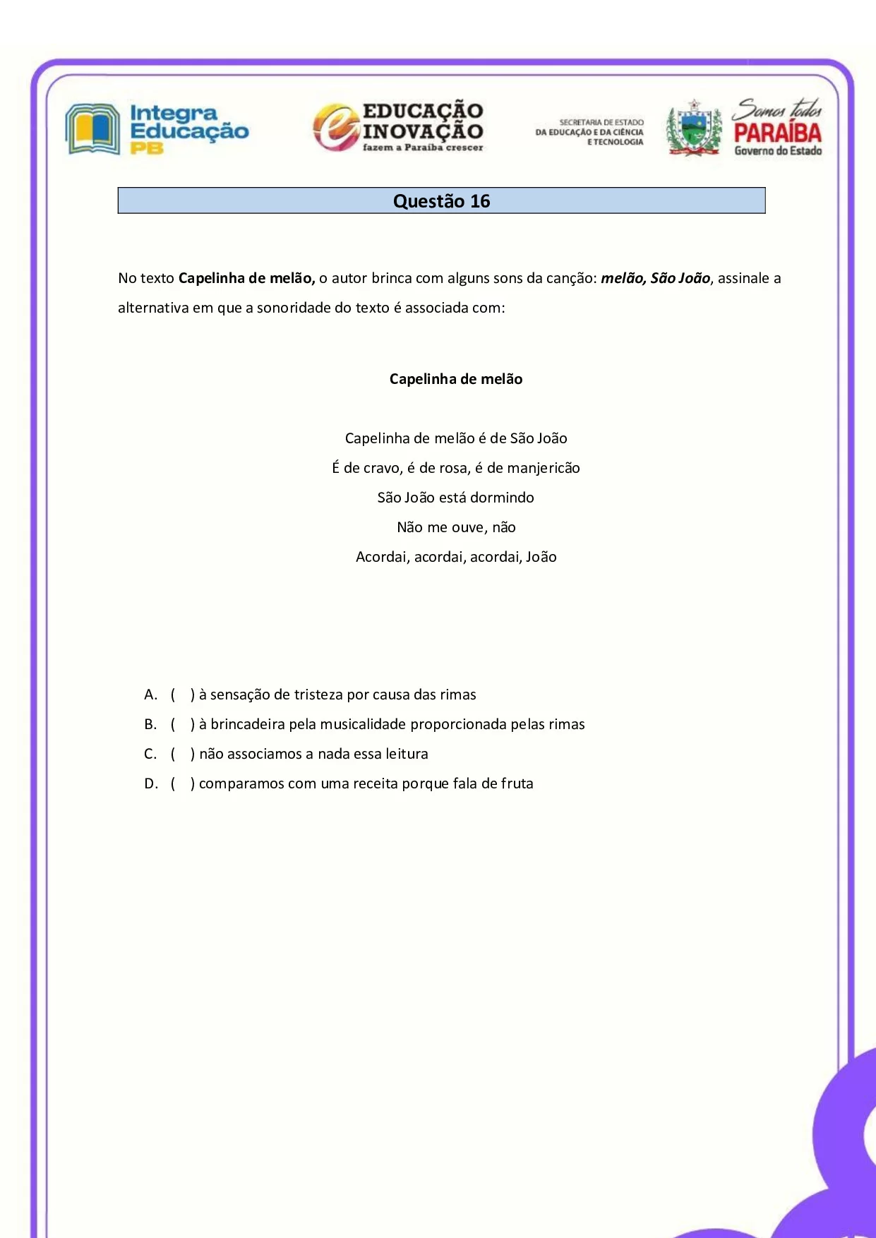 Avaliacao Diagnostica Inicial De Portugues Para O 3o Ano 12