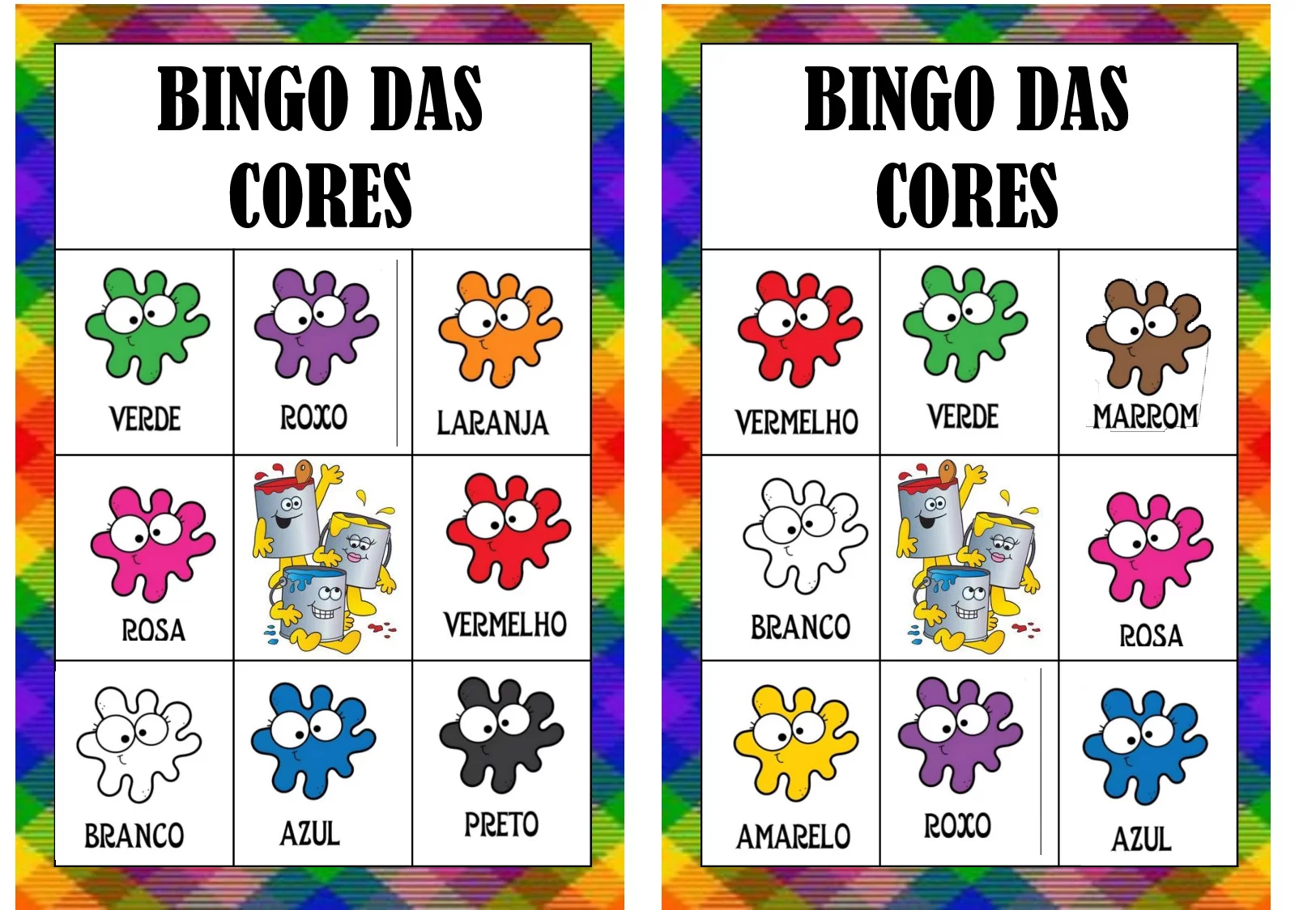 Bingo Das Cores Reconhecimento De Cores 4