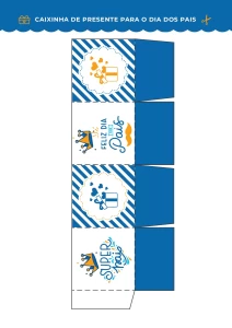 Caixinha de Presente Criativa para o Dia dos Pais – Azul e Laranja