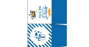 Caixinha de Presente Criativa para o Dia dos Pais – Azul e Laranja